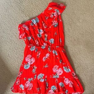 Love Fire Ruffle Floral Dress